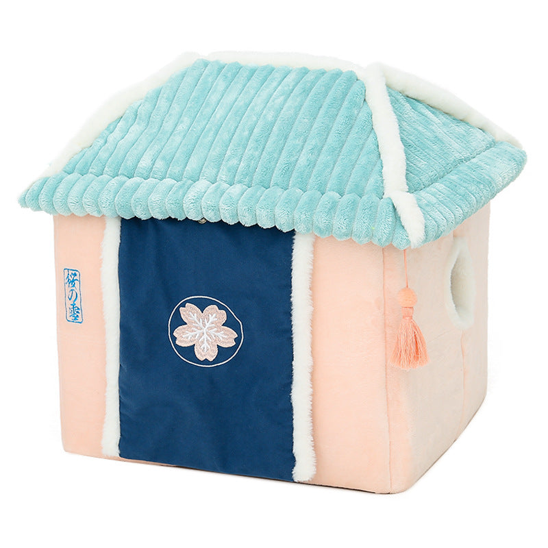 Cat House Removable and Washable Cat Bed Pet Supplies Enclosed Cat House Villa